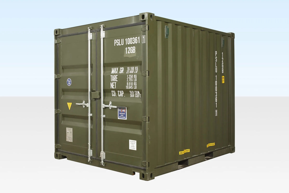 10Ft X 8Ft Shipping Container (One Trip) – Green image 0