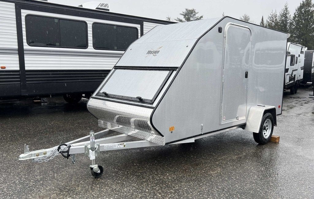 2024 Mission Trailers 60×12 Aluminum Single Place Crossover w/Galvanized Package, Rear Canopy image 0