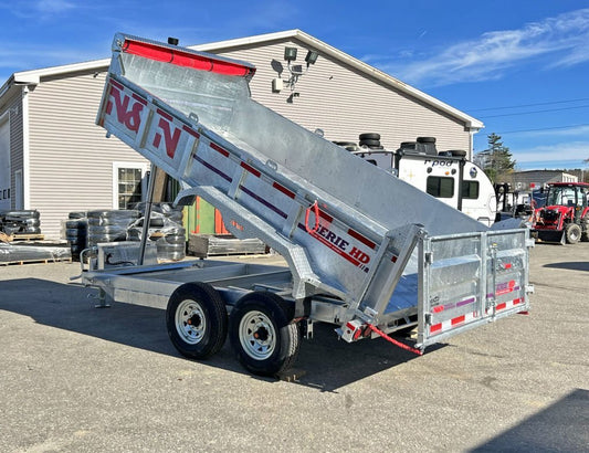 2024 N&N Trailers 7×14 14K Galvanized Hydraulic Dump w/Ramps, 2-Way Spreader Gate, Tarp Kit image 0