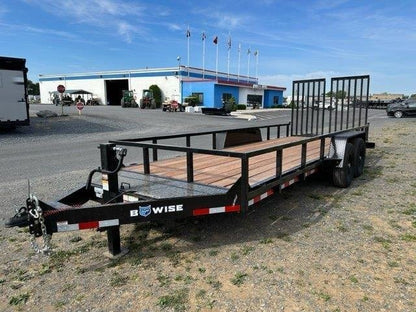 BWise 7 x 20 Equipment Trailer – Split Landscape Ramp image 2