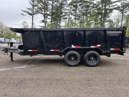 2024 RawMaxx Trailers 7X16 14K Powder Coated Dump w/ Tarp Kit image 0