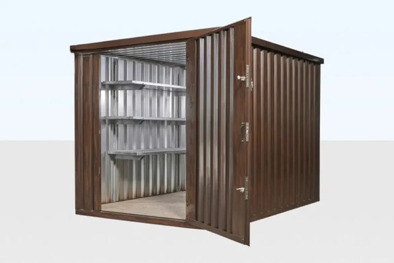 Wood-Effect Flat Packed Storage Container 2M X 2.1M image 1