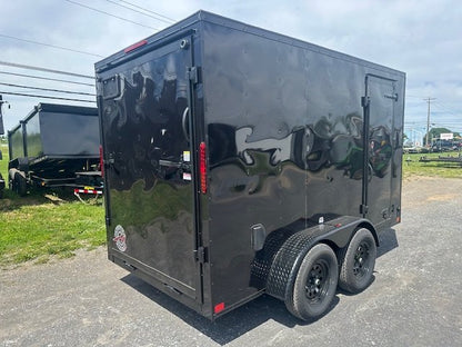 Homesteader 6 x 12 V-Nose Enclosed Cargo Trailer – Black Trim image 2