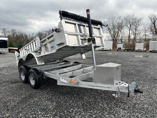 Cargo Pro 6 x 12 Aluminum Dump Trailer – Ladder Ramps image 0