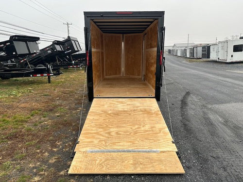 Homesteader 6 x 12 V-Nose Enclosed Trailer – Black Trim image 0