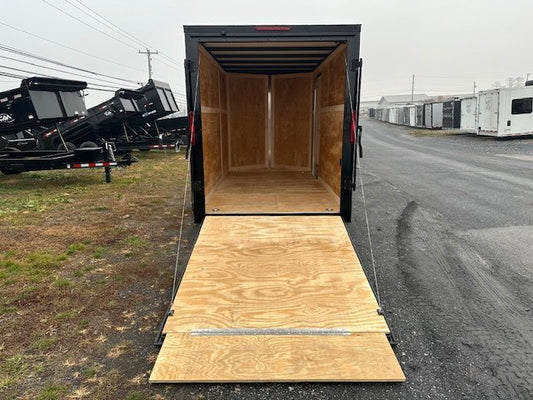 Homesteader 6 x 12 V-Nose Enclosed Trailer – Black Trim image 0