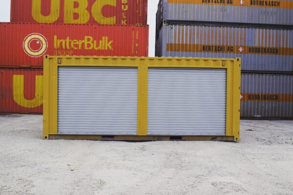 Yellow 20ft Used Container – Dual Side Roll-Up Doors